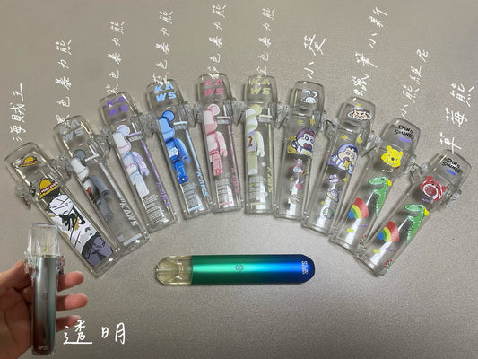 一代主機通用保護套 卡通印花 透明 （帶鏈條）